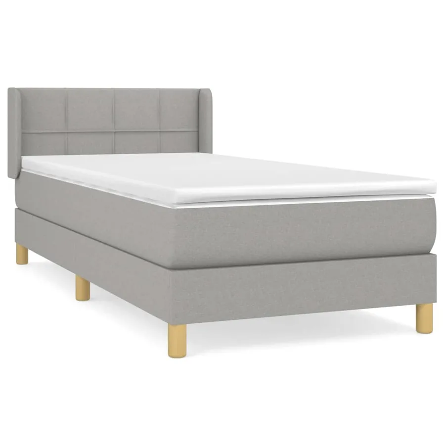 Sommier à lattes de lit avec matelas Gris clair 90x200 cm Tissu - 2