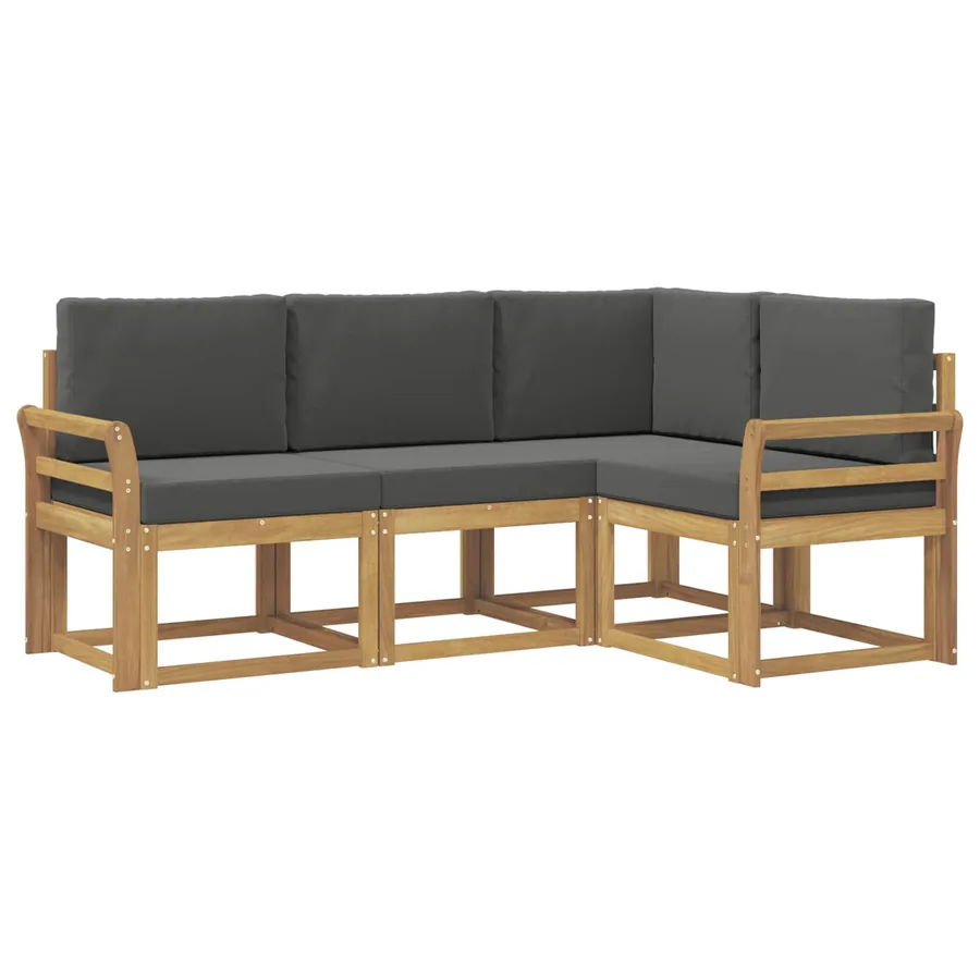 Ensemble de canapés d'extérieur 4 pcs Blanc et anthracite - 2