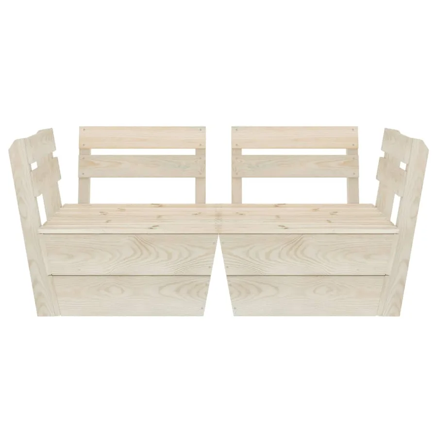 Canapé palette à 2 places de jardin Bois d'épicéa imprégné - 3