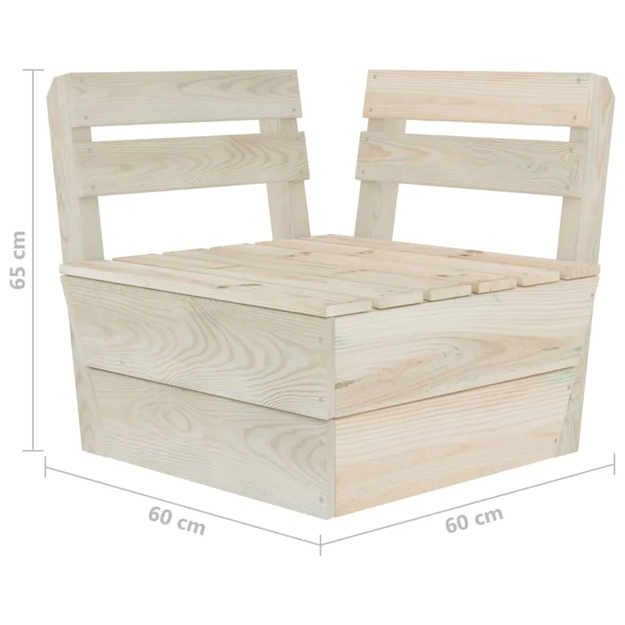 Canapé palette à 2 places de jardin Bois d'épicéa imprégné - 7