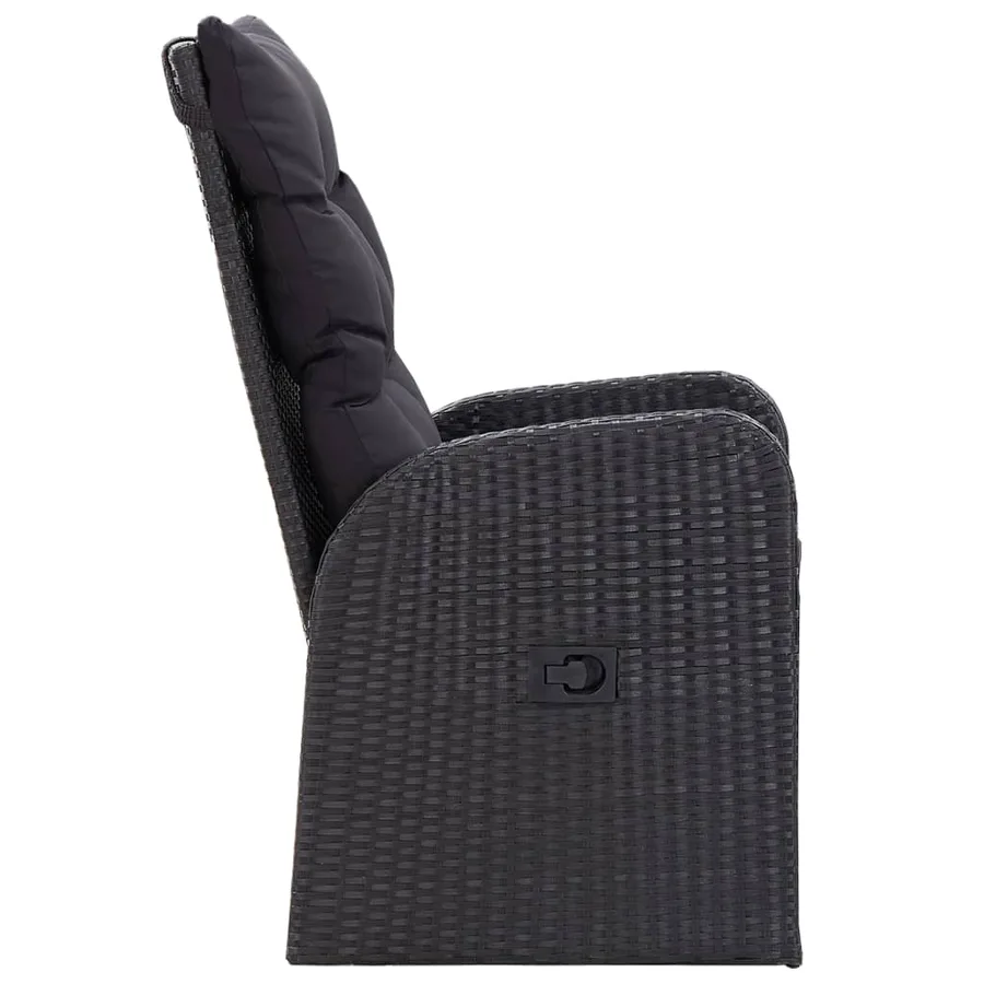 Ensemble à manger de jardin avec coussins 7 pcs Noir - 5