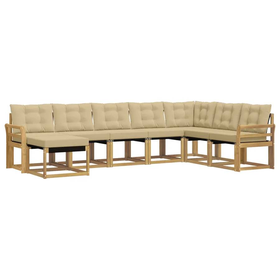 Ensemble de canapés d'extérieur 8 pcs Blanc et Beige - 2