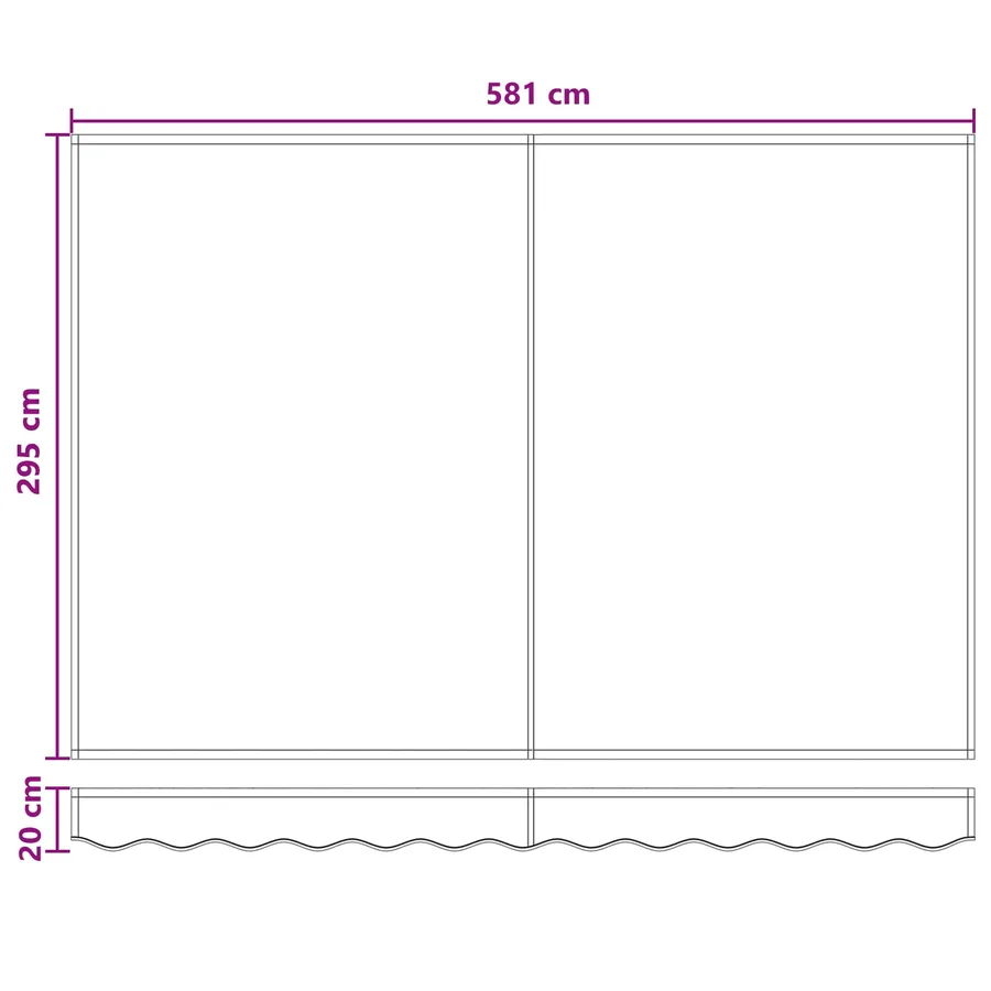 Auvent rétractable Sable 600 × 300 cm Polyester - 13