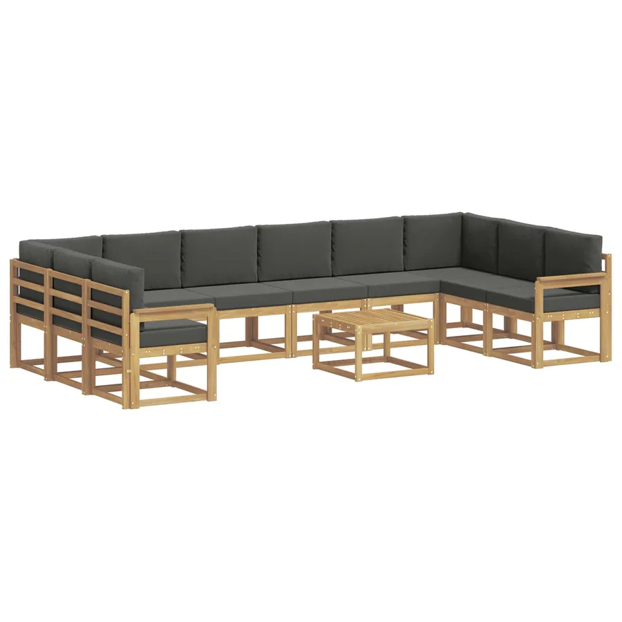 Ensemble de canapés d'extérieur 11 pcs Blanc et anthracite - 2