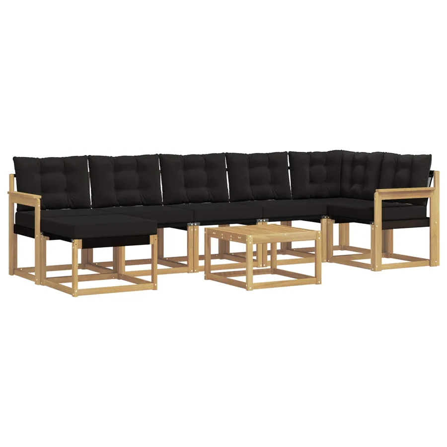 Ensemble de canapés d'extérieur 8 pcs Blanc et noir - 2