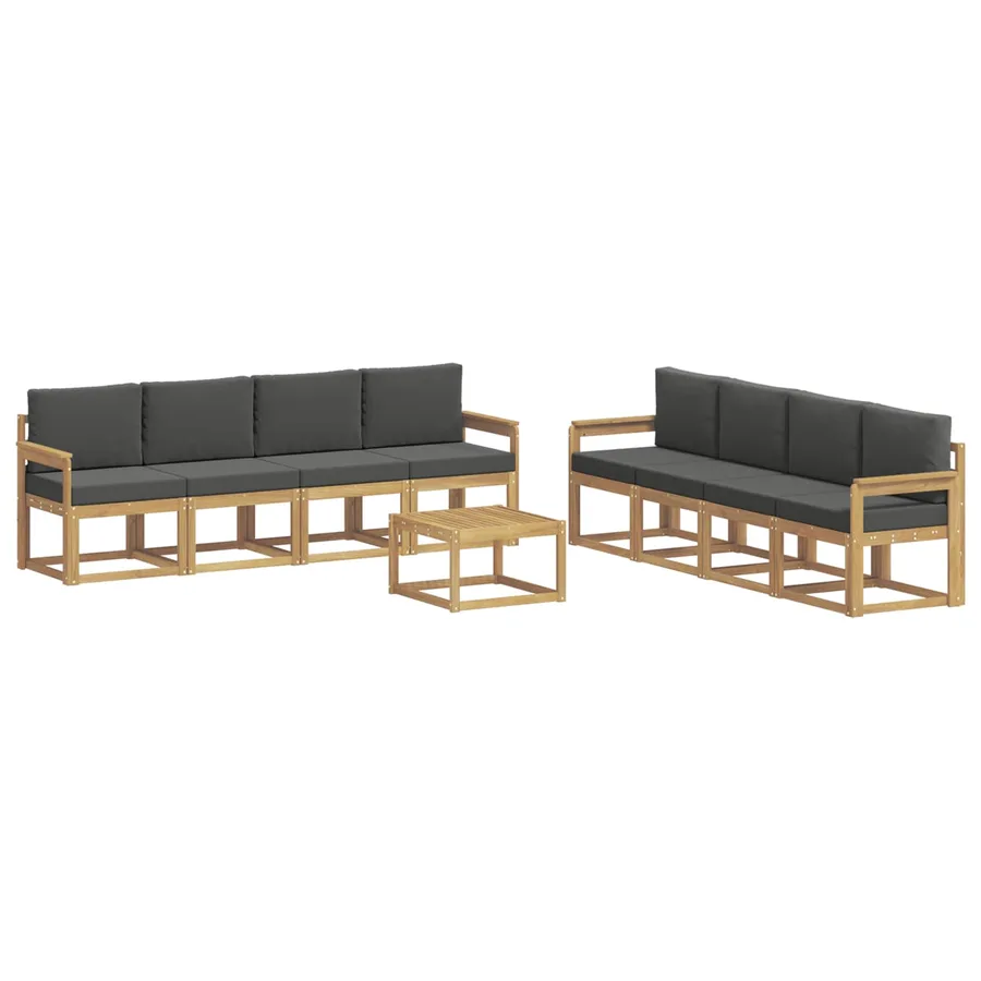 Ensemble de canapés d'extérieur 9 pcs Blanc et anthracite - 2
