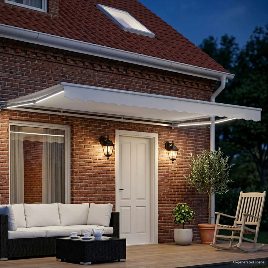 Auvent rétractable électrique Blanc 5 x 3 m - 3