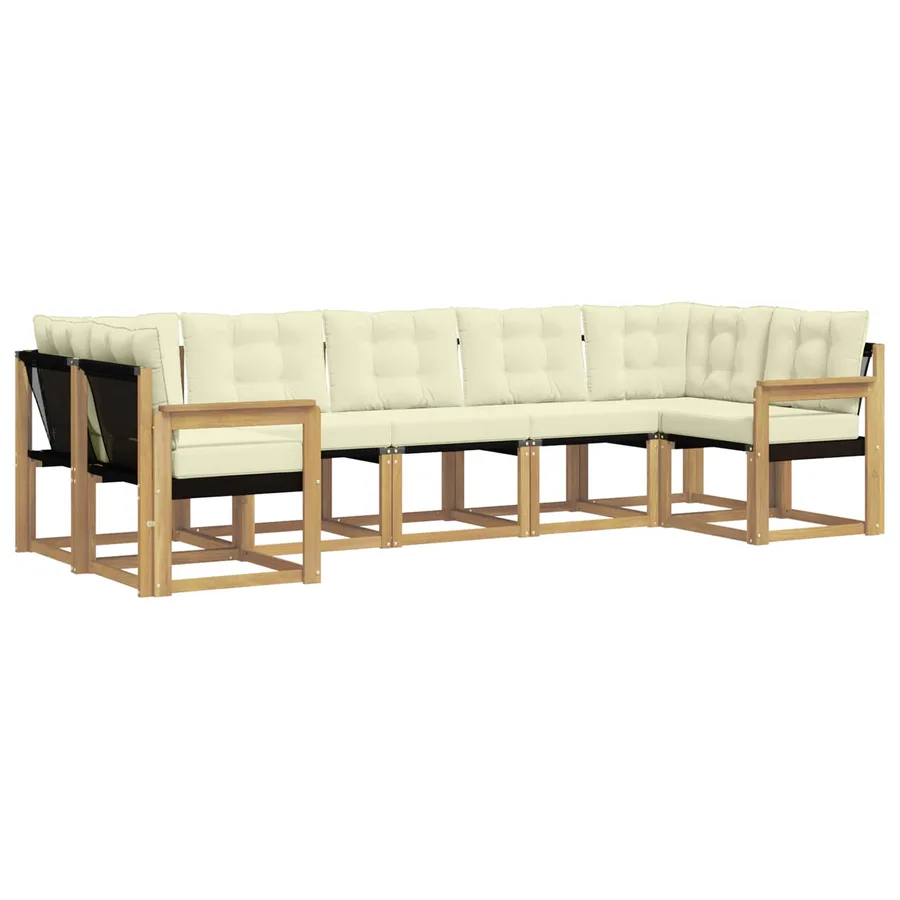 Ensemble de canapés d'extérieur 7 pcs Blanc et crème - 2
