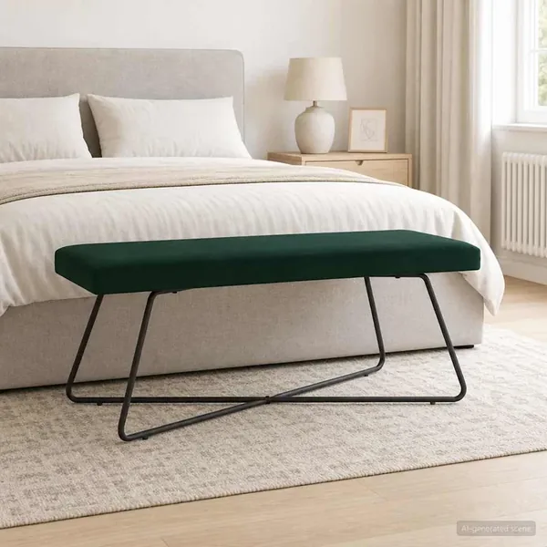 banc Vert foncé 110 x 40 x 45 cm Velours