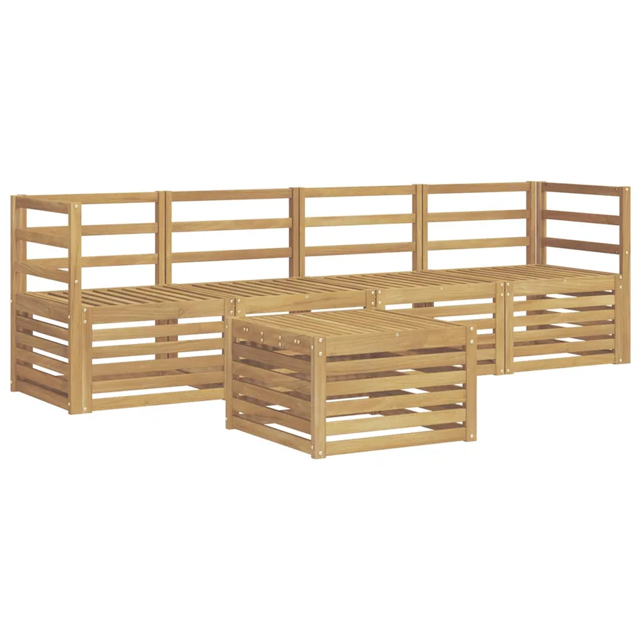 Ensemble de canapés d'extérieur 5 pcs Blanc - 2