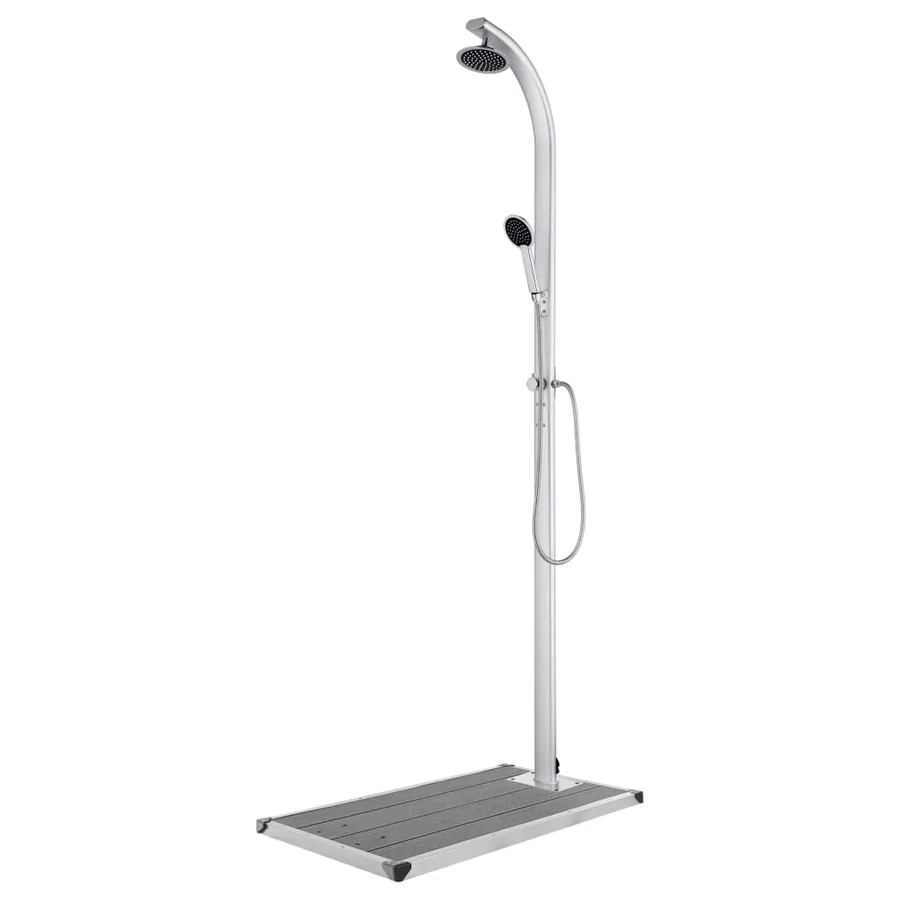Douche de jardin avec base gris 220 cm Aluminium