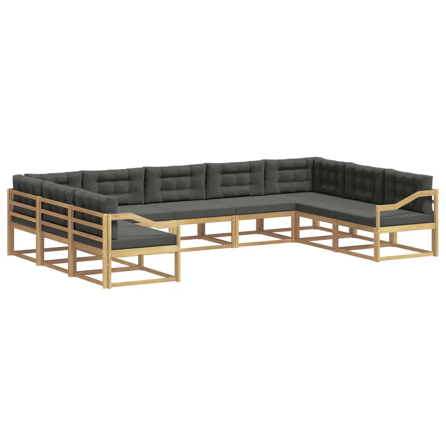 Ensemble de canapés d'extérieur 9 pcs Blanc et anthracite - 2