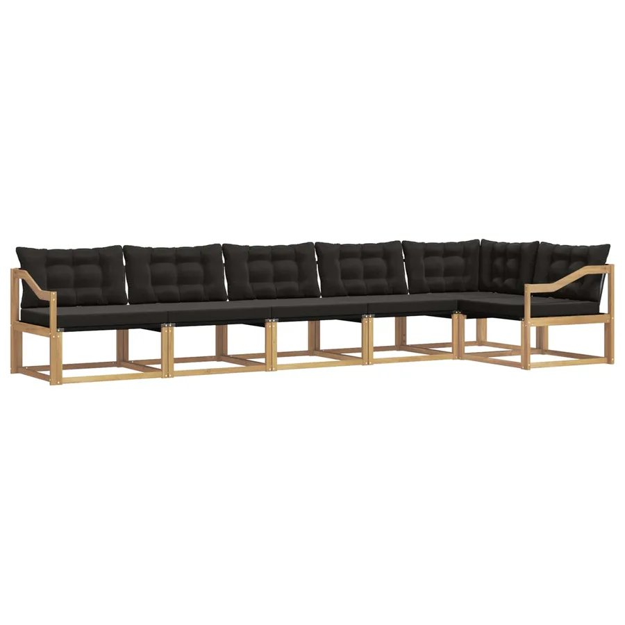 Ensemble de canapés d'extérieur 6 pcs Blanc et noir - 2