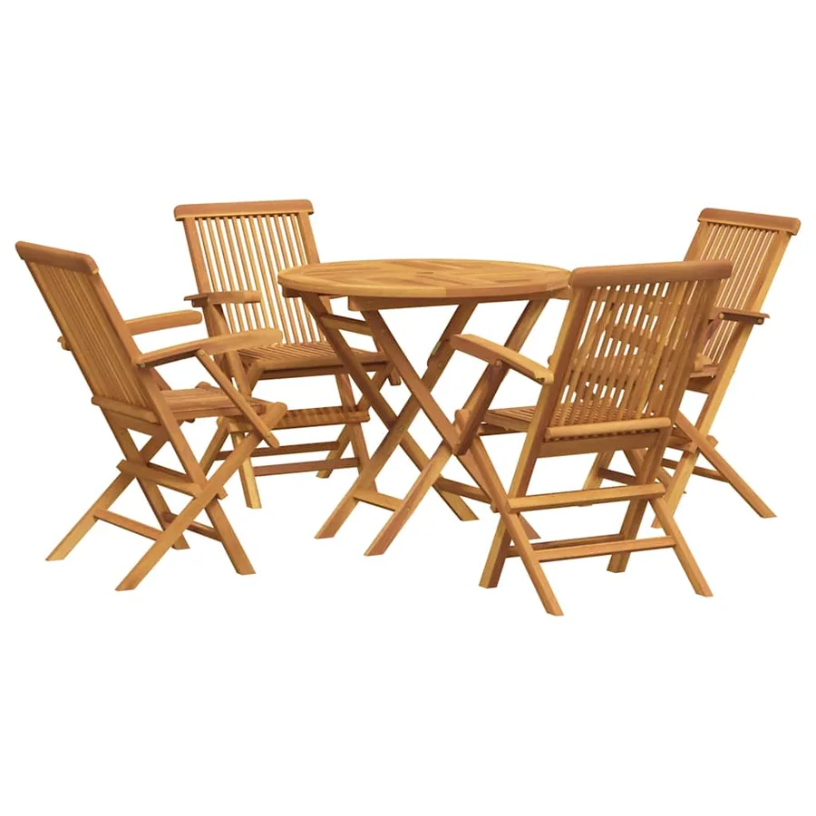 Salon de jardin 5 pcs Bois de teck massif - 2
