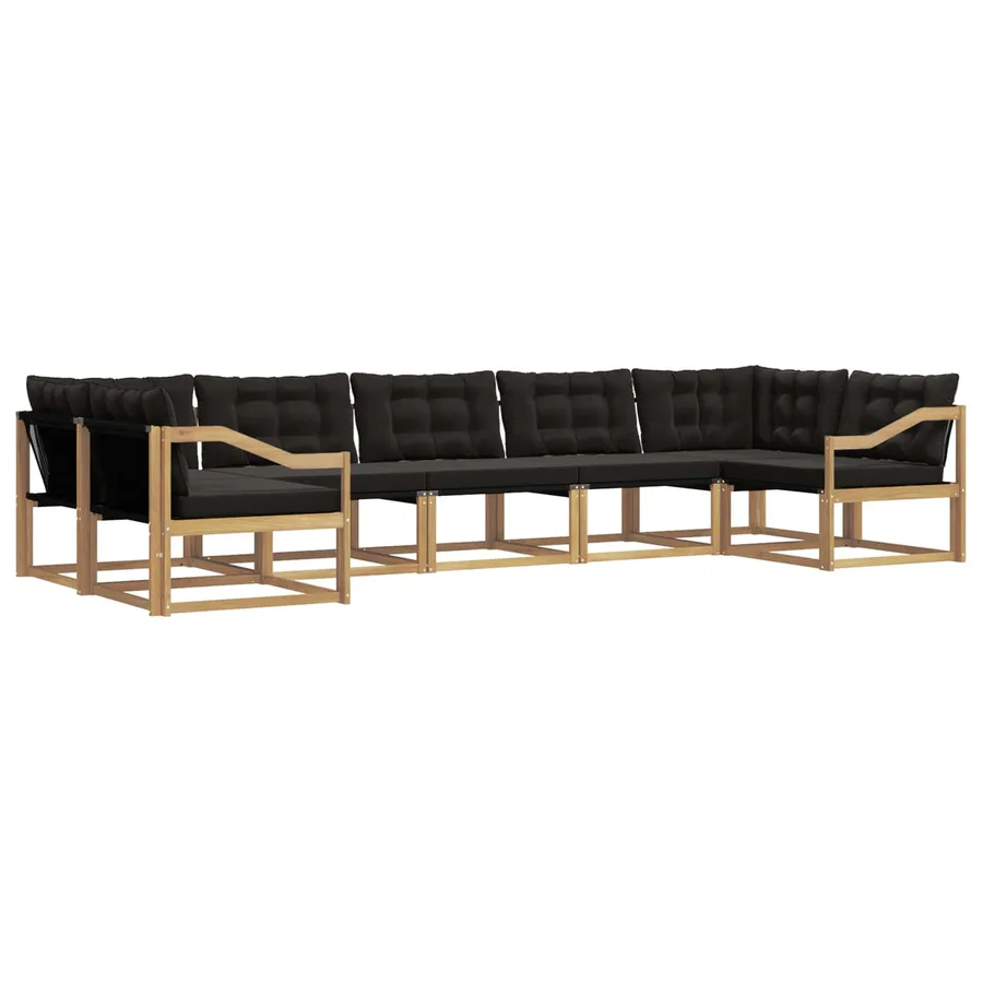 Ensemble de canapés d'extérieur 7 pcs Blanc et noir - 2