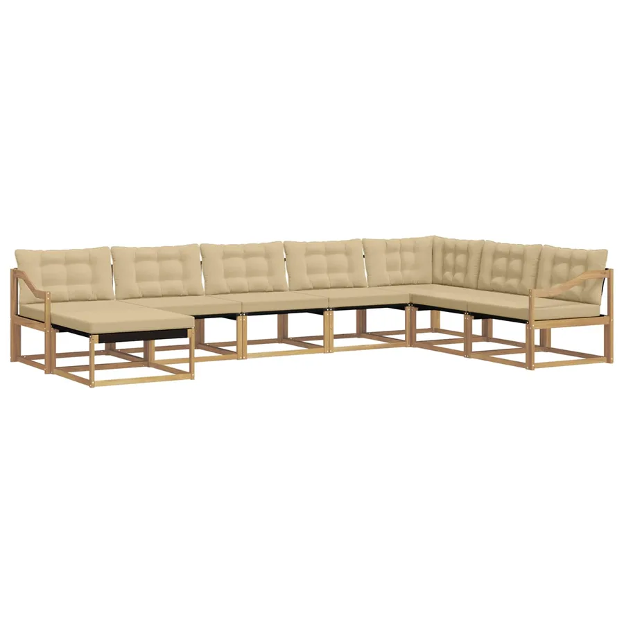 Ensemble de canapés d'extérieur 8 pcs Blanc et Beige - 2