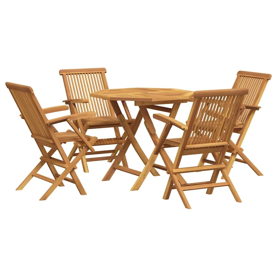 Salon de jardin 5 pcs Bois de teck massif - 2