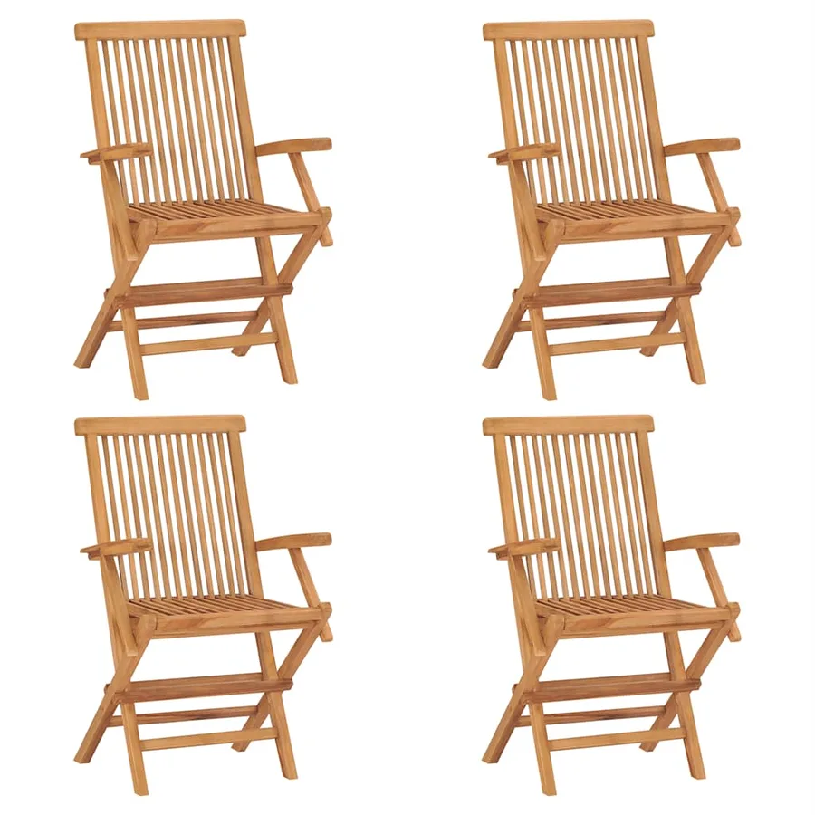 Salon de jardin 5 pcs Bois de teck massif - 7
