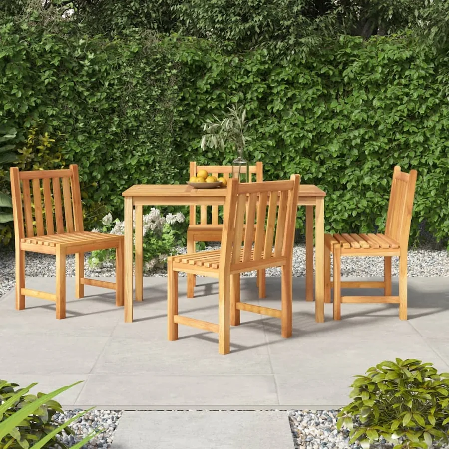 Ensemble à manger de jardin 5pcs Bois de teck massif