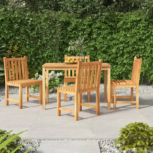 Ensemble à manger de jardin 5pcs Bois de teck massif