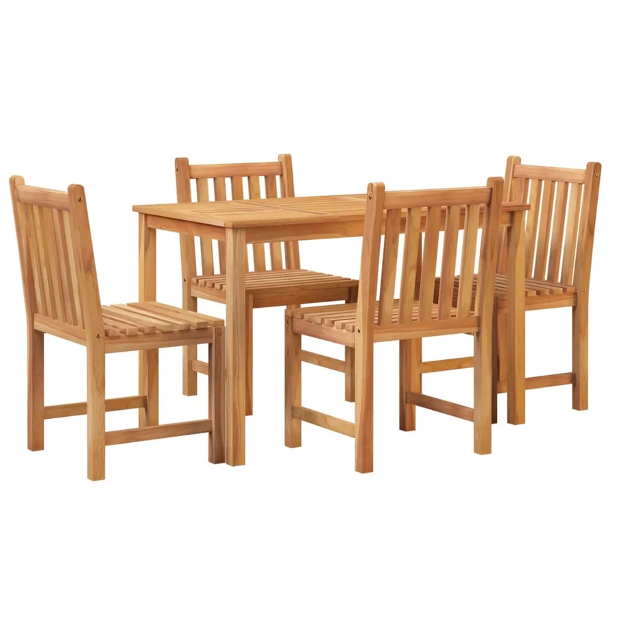 Ensemble à manger de jardin 5pcs Bois de teck massif - 3