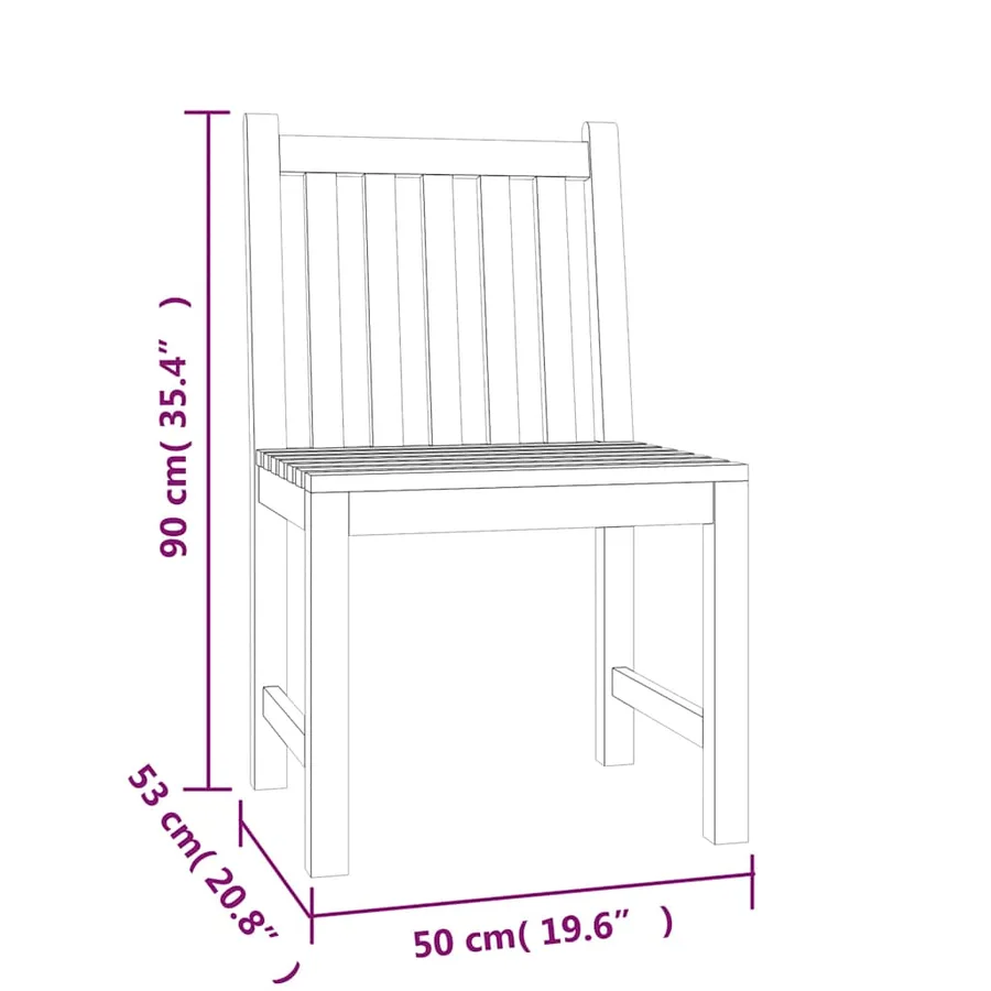 Ensemble à manger de jardin 5pcs Bois de teck massif - 9