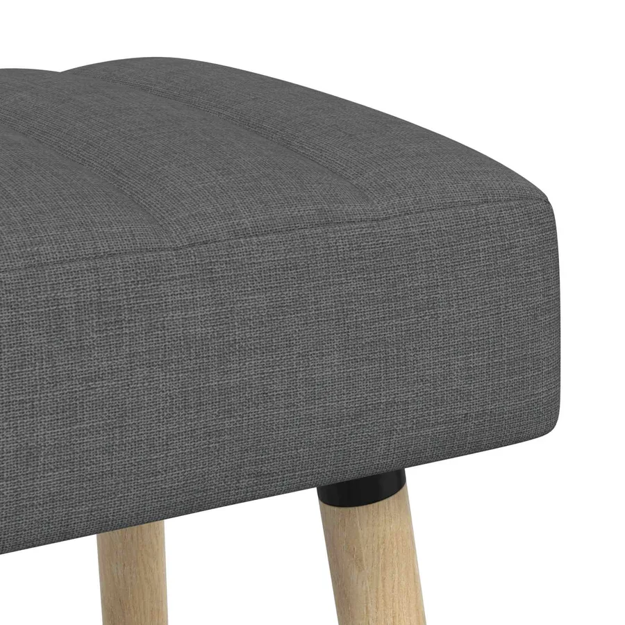 Banc capitonné canal Gris foncé 110 x 40 x 46 cm Tissu - 6