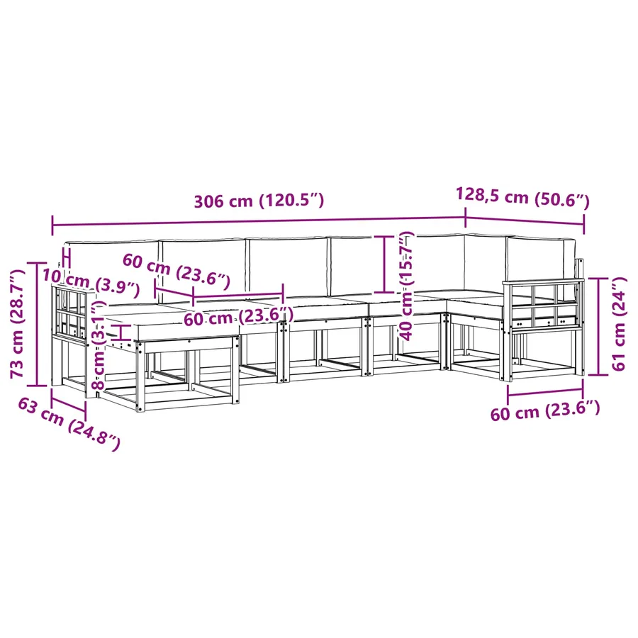 Ensemble de canapés d'extérieur 7 pcs Blanc et anthracite - 8