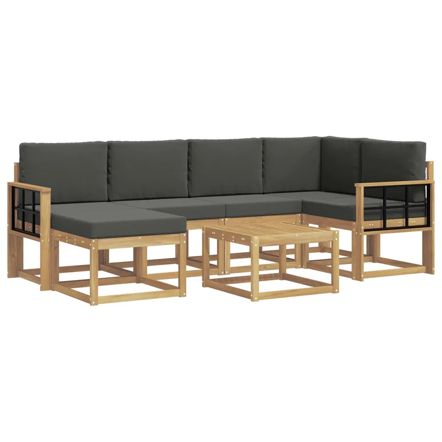 Ensemble de canapés d'extérieur 7 pcs Blanc et anthracite - 2