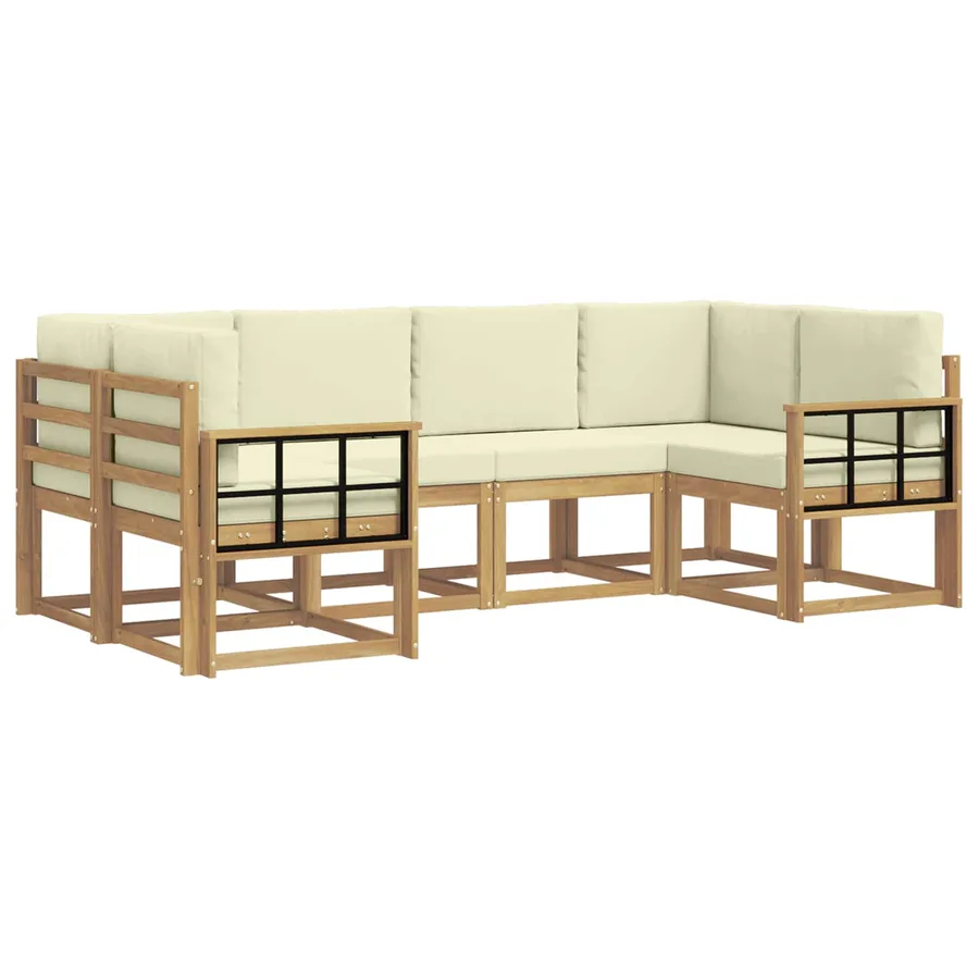 Ensemble de canapés d'extérieur 6 pcs Blanc et crème - 2