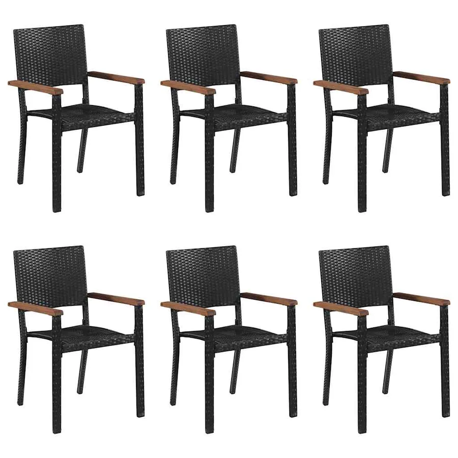 Ensemble à manger de jardin 7 pcs Noir - 5