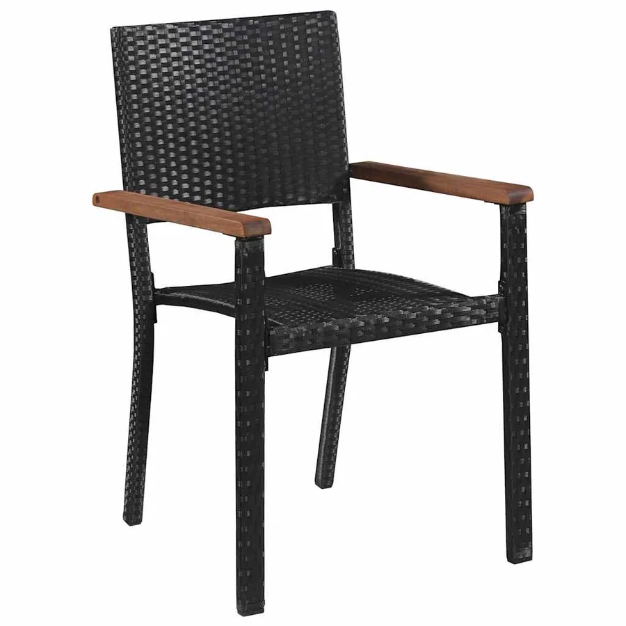 Ensemble à manger de jardin 7 pcs Noir - 6