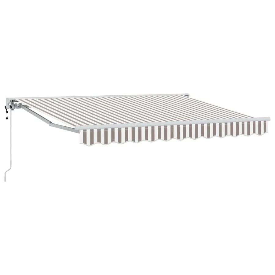 Auvent rétractable électrique Gris clair et blanc 5 × 3,5 m - 2