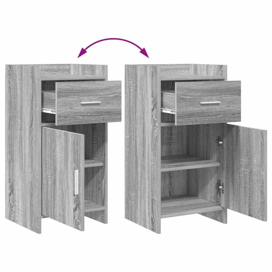 Buffet Sonoma gris 40 x 36 x 80 cm Bois d'ingénierie - 9