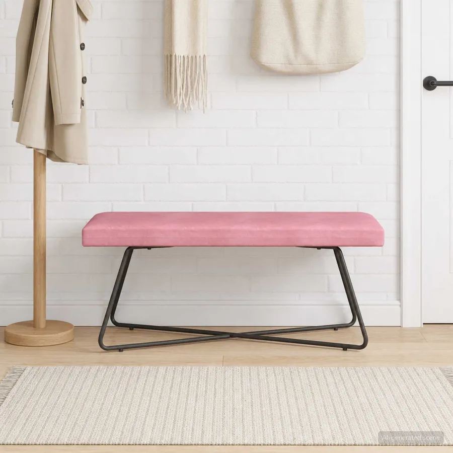banc Rose 110 x 40 x 45 cm Velours - 4