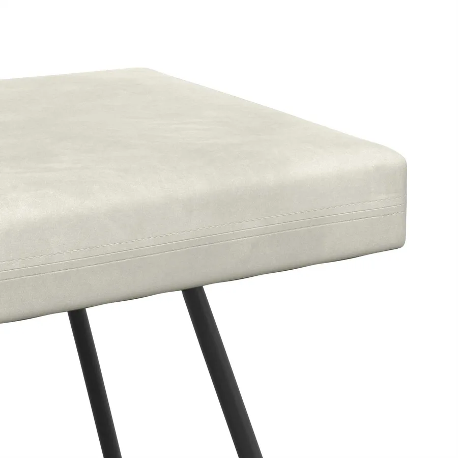 banc Crème 110 x 40 x 45 cm Velours - 6