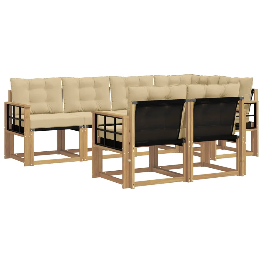 Ensemble de canapés d'extérieur 7 pcs Blanc et Beige - 2