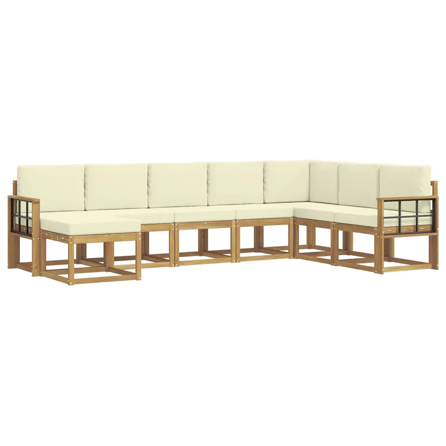 Ensemble de canapés d'extérieur 8 pcs Blanc et crème - 2