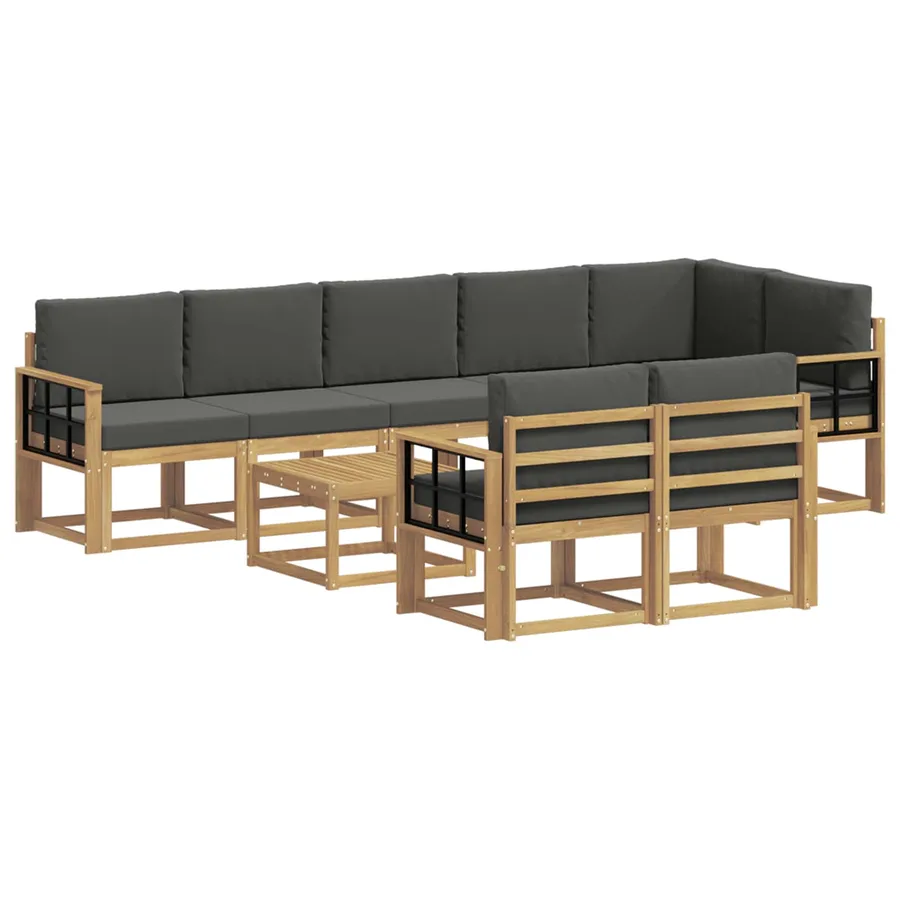Ensemble de canapés d'extérieur 9 pcs Blanc et anthracite - 2