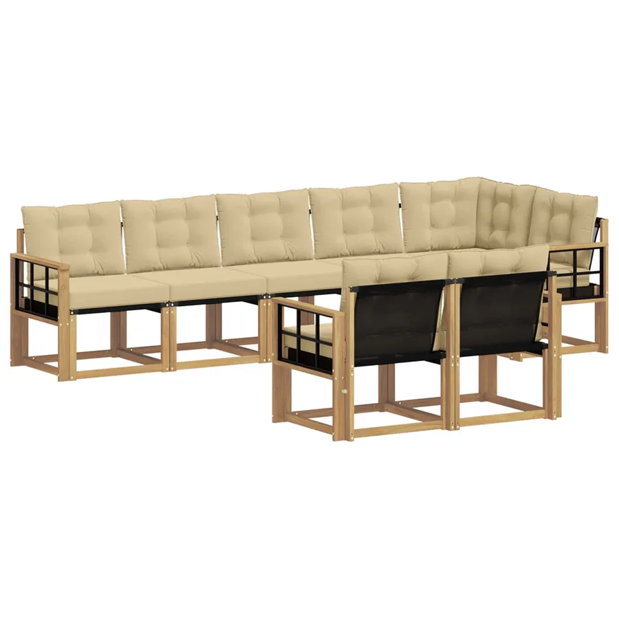 Ensemble de canapés d'extérieur 8 pcs Blanc et Beige - 2