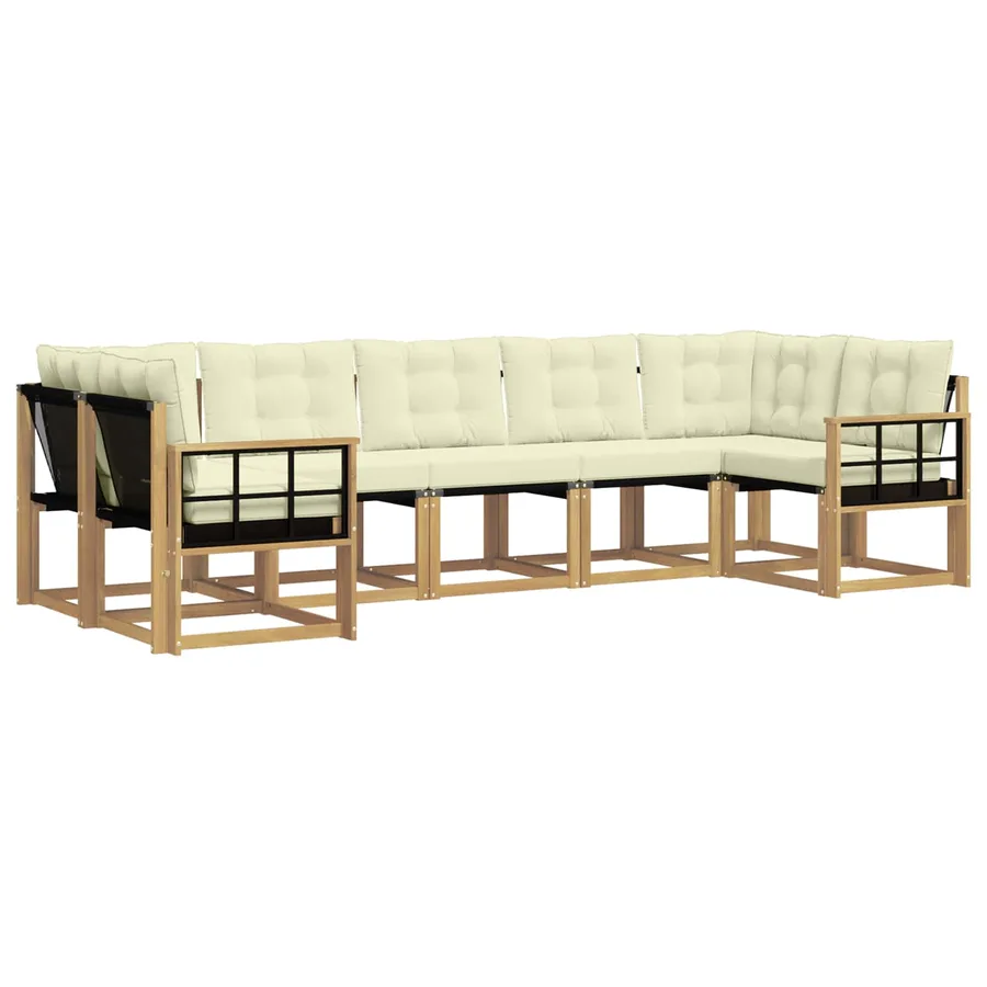 Ensemble de canapés d'extérieur 7 pcs Blanc et crème - 2