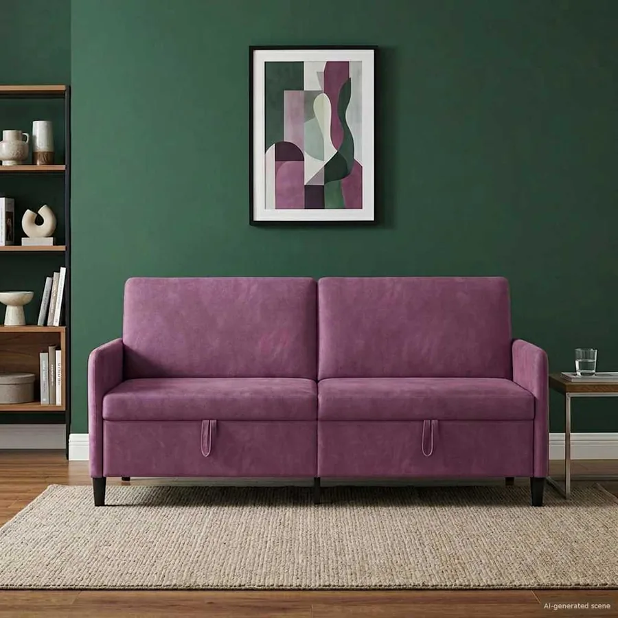 Sofa avec rangement Pourpre 192 x 78 x 87 cm Polyester