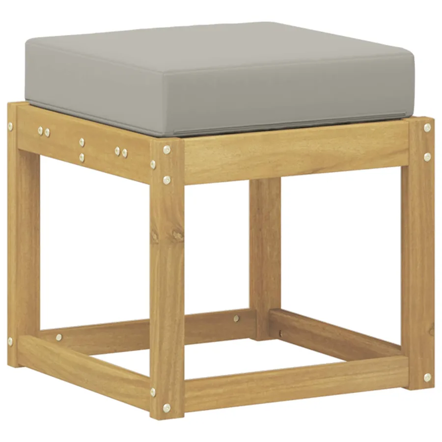 Banc de Jardin Blanc 43 x 43 x 45 cm Bois d'Acacia Massif - 2