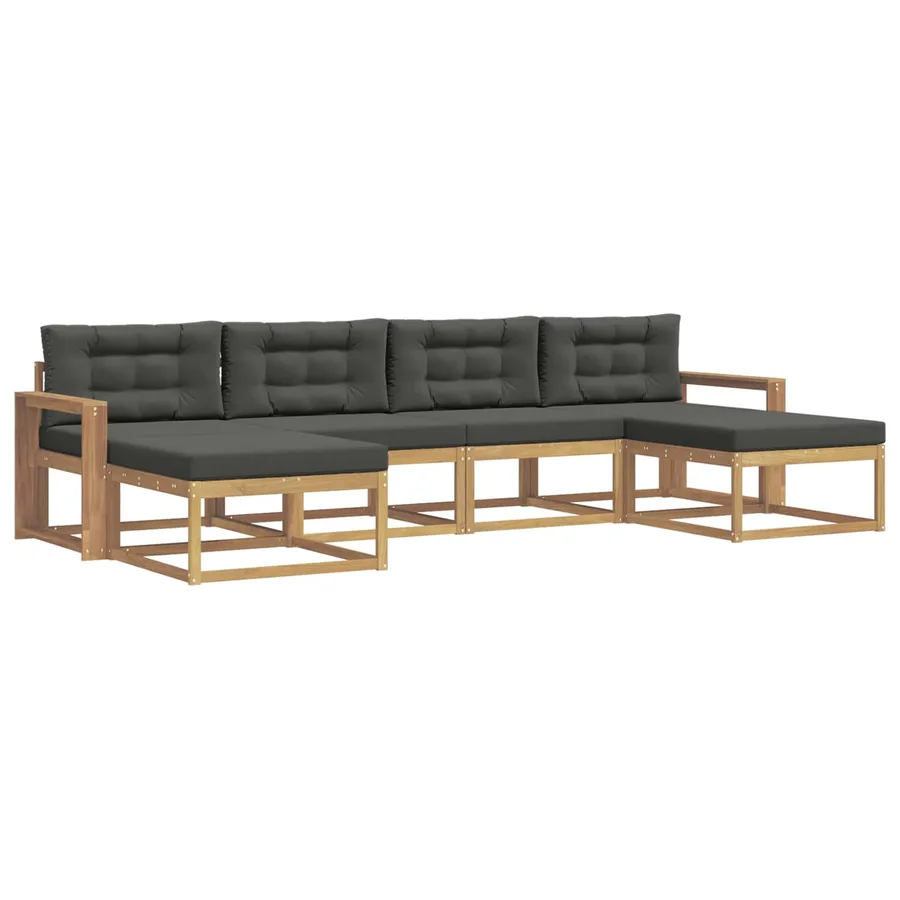 Ensemble de canapés d'extérieur 6 pc Blanc et anthracite - 2