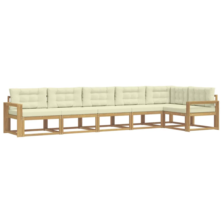 Ensemble de canapés d'extérieur 4 pcs Blanc et crème Polyester - 2