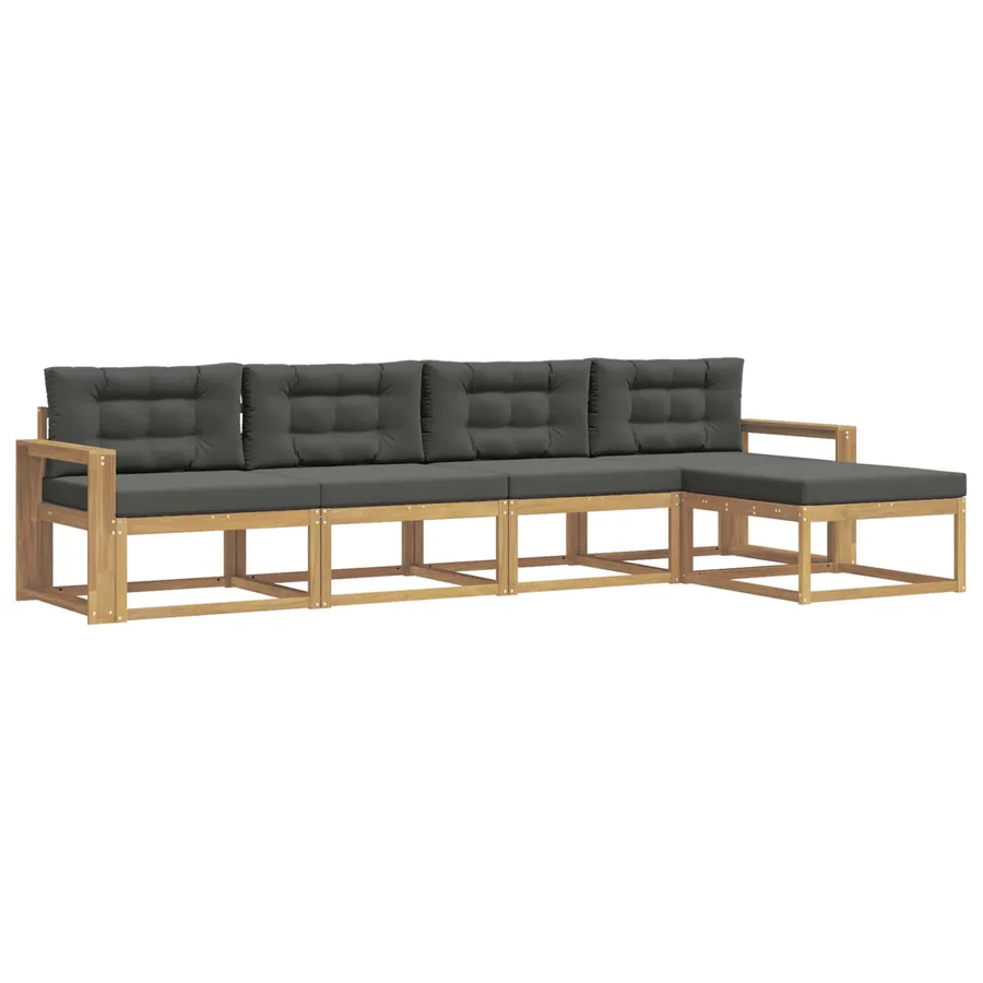 Ensemble de canapés d'extérieur 4 pcs Blanc et anthracite - 2