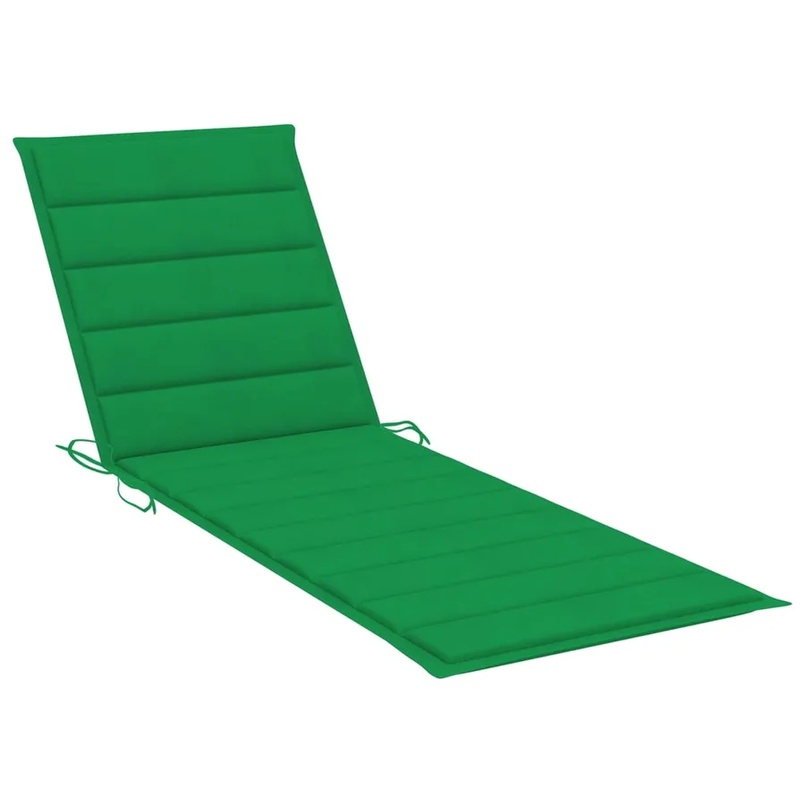 Chaise longue avec coussin vert Bois de pin imprégné - 4