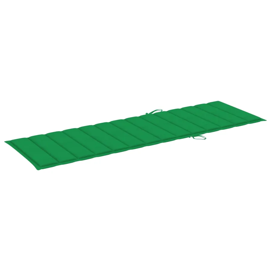 Chaise longue avec coussin vert Bois de pin imprégné - 5