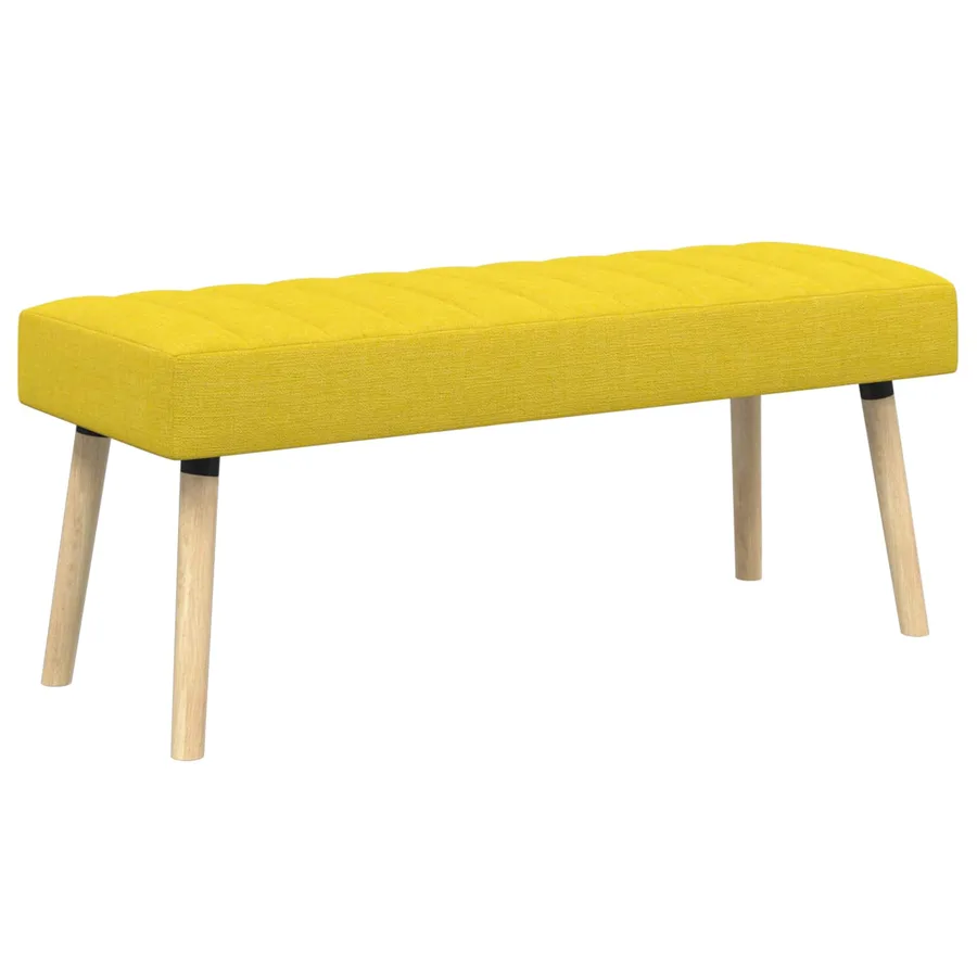 Banc capitonné canal Jaune clair 110 x 40 x 46 cm Tissu - 2