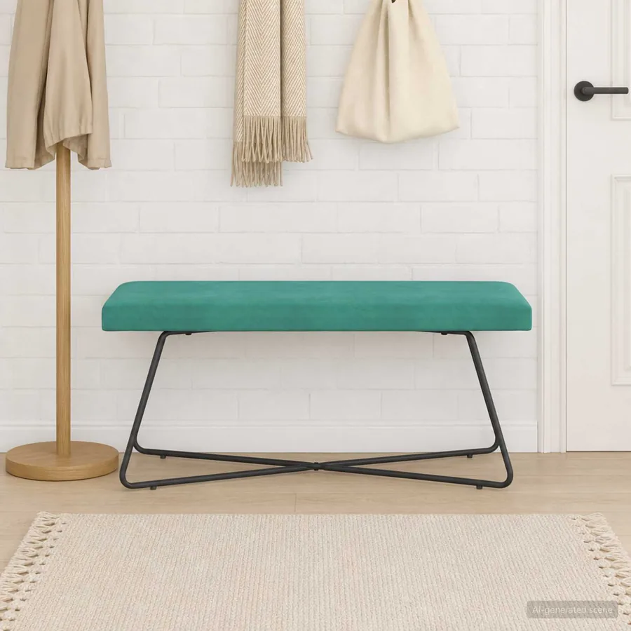banc Turquoise 110 x 40 x 45 cm Velours